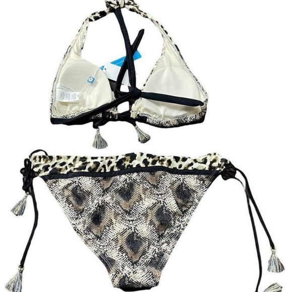 Bleu Rod Beattie Bikini Skin Games 2 Piece Swimsuit Snakeskin Print Sz 10 - Picture 5 of 11